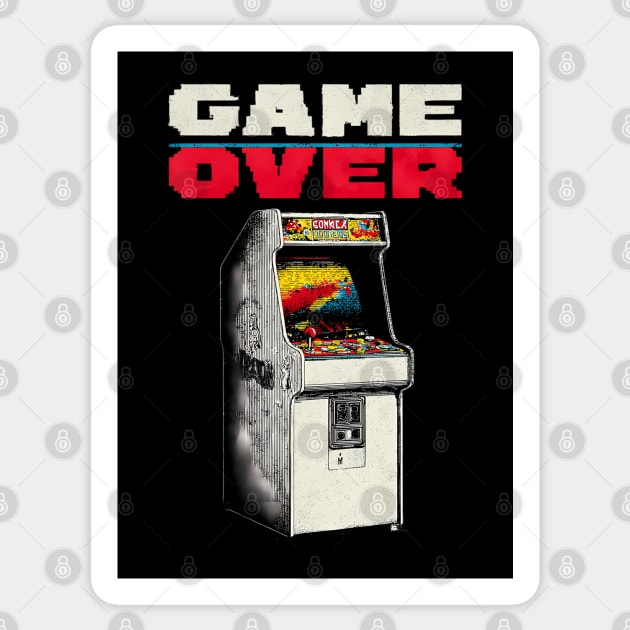 Game Over - Retro Arcade Cabinet Classic Gaming Sticker by TuncGK